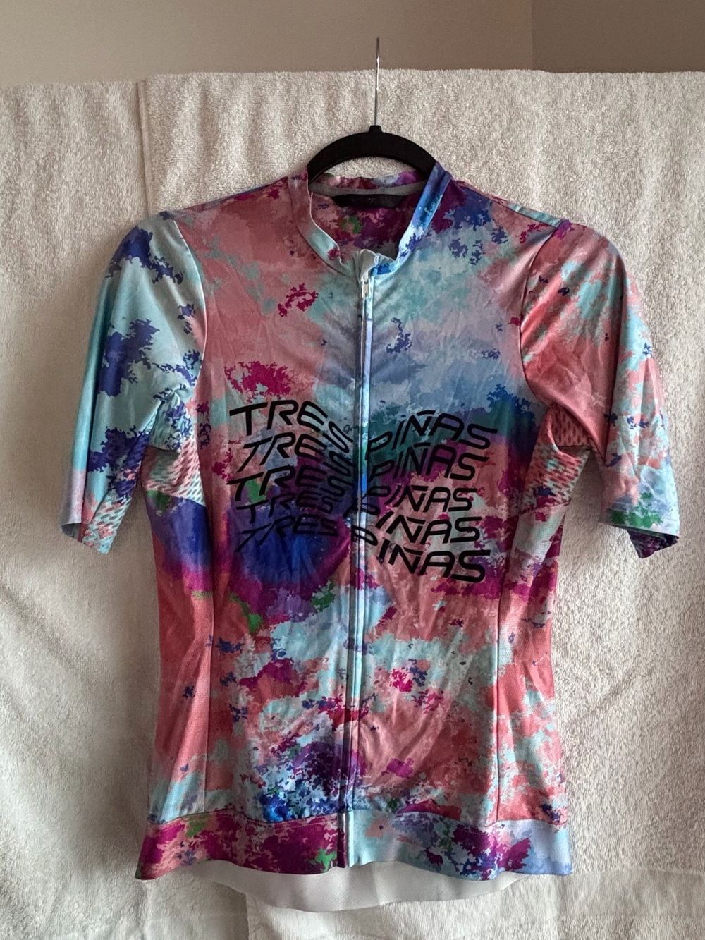 TRESPINAS Pink & Blue Tie-Dye Cycling Jersey
